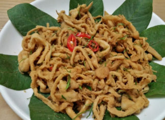 How to make vegetarian crispy spring rolls with seafood mushrooms