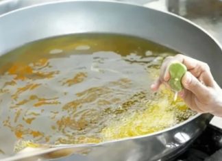 What’s the use of squeezing lemon into the frying pan while deep frying?