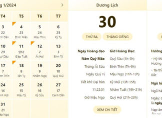 Best and most accurate time and lunar calendar for 30/1/2024