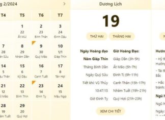 Check the most accurate time on 19/2/2024, view the lunar calendar on 19/2/2024