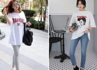 Stylish oversized t-shirts and trendy outfit combinations for women