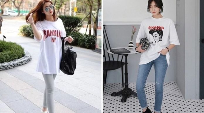 Stylish oversized t-shirts and trendy outfit combinations for women