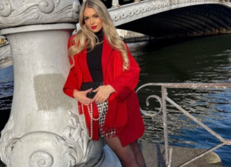 Red jacket dominates the early streetstyle of fashionistas
