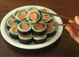 How to make beautiful and delicious rose-shaped kimbap for the whole family
