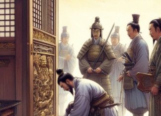 Why did courtiers in ancient times have to take off their shoes when entering the royal court to meet the emperor?