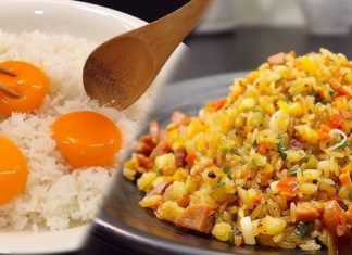 Crack the egg into the pan or stir-fry the rice first to evenly cook the golden fried rice with perfectly plump grains