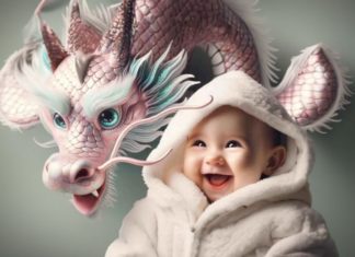 A 4-year-old child brings blessings and prosperity to its parents, growing up to be successful and wealthy with a happy family life