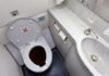 Why flight attendants often advise passengers to do this immediately when using the restroom on an airplane?