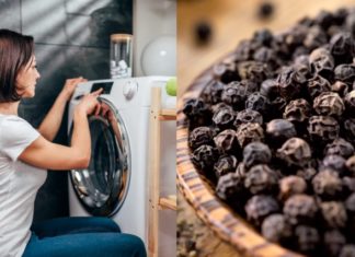 What does throwing a handful of black pepper into the washing machine do?