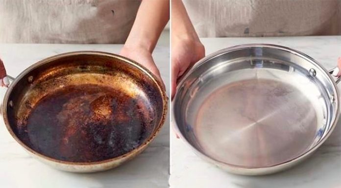 Stainless steel pot bottom burnt: Use this to sprinkle in the kitchen and it will be clean and white