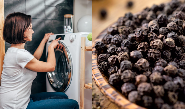 What happens when you put a handful of black pepper in the washing machine?