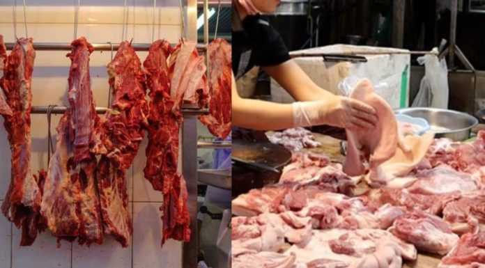 Unexpected reason to pay attention when going to the market: hanging beef, pork on display