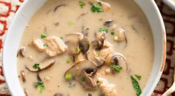 “A Wholesome Chicken and Mushroom Soup: A Hearty, Healthy Feast”