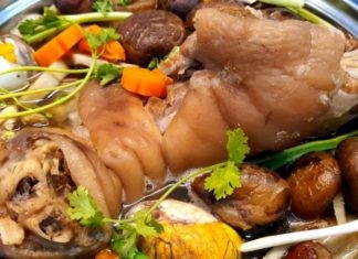 “A Hearty Treat: Braised Pig’s Trotter with Chinese Herbal Soup”
