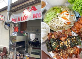 The Alley’s Beef Wrapped in Piper Sarmentosum Leaves, with a Railway View, Attracts Diners Despite High Prices of Up to 80,000 VND per Set.