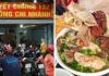 A Crowd of Diners Delight in the Unique Delicacy of Ethnic Blood Pudding on Pham Van Hai Street