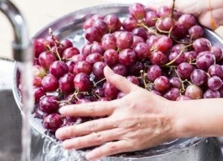 “A Tasty Transformation: Plunging Grapes into Briny Bliss for a Pristine Treat”