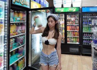 The Alluring Yoga Instructor’s Controversial Supermarket Outfit: Bikini and Shorts