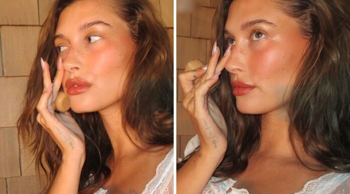 The Sheer Pearl Manicure Trend as Seen on Hailey Bieber