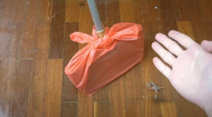 “A Quick Fix for a Spotless Home: The Plastic Wrap Broom Hack”