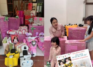 Unveiling the Mystery: What’s in the Box from Quý Bình That Has Vân Trang’s Daughters Excitedly Calling Him “Dad Bình”?
