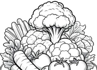 Coloring Vegetables and Fruits for Kids