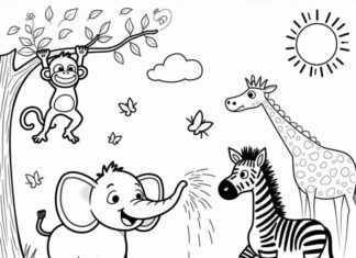 The World of Wild Animals: 20 Coloring Pages to Spark Your Child’s Creativity.