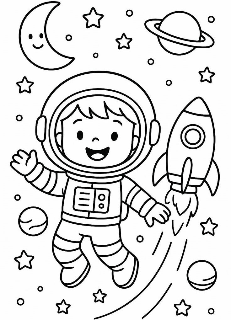 20 Cosmic Coloring Pages: Spark Your Little Astronaut’s Journey to Explore the Vast Universe