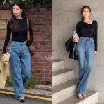 “Chilly Weather Essentials: 5 Cozy Yet Chic Long-Sleeve Tee Outfits Every Woman Should Rock”