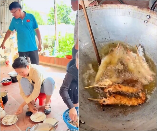 Stunning Hanoi Beauty Marries Vietnamese Footballer: Heartwarming Hometown Cooking Video Captured by Sister-in-Law Goes Viral